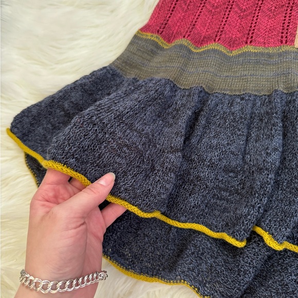 Free People Peplum Polo colorful knit racer back chevron print tank top small - Picture 7 of 9